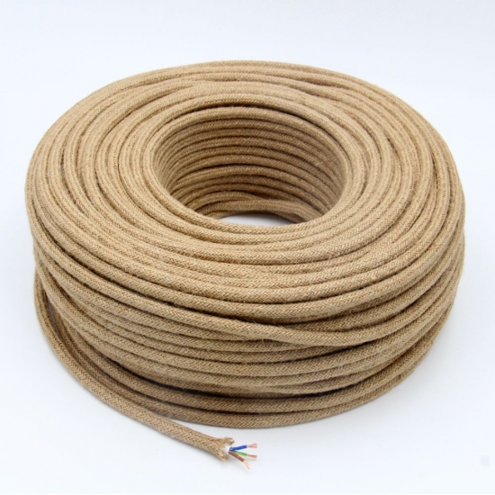 Vintage Rope Twisted Electrical Wire Hemp Rope Woven Textile Wire Twisted Cable