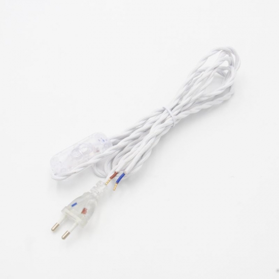 220V Power Cords With Euro Plug And Switch Textile Cable Cord For Table Light