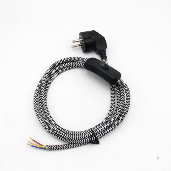 2 Meters Euro Plug Power Cord  With On/off Switch