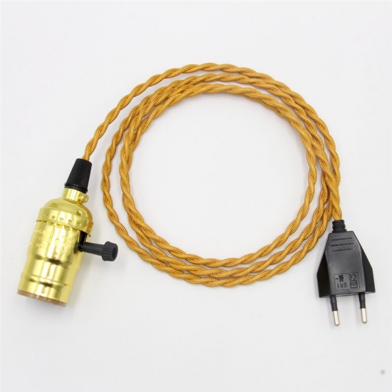 E26/E27 lamp cord sets with Europe plug and switch(without Edison bulb)