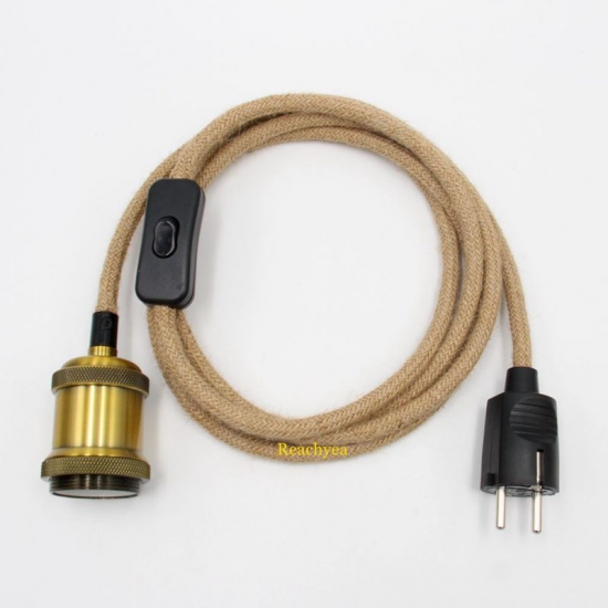 E26/E27 lamp cord set with Europe plug and switch(without Edison bulb)