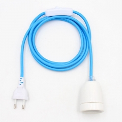 Colurful Pendant Light Cord Set with EU Plug Textile Cord and Switch