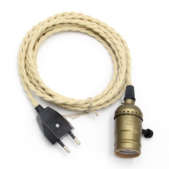 Best Eu Plug Poewer Cord With Vintage, Lamp Holder And Cord