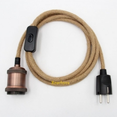 E26/E27 lamp cord set with Europe plug and switch(without Edison bulb)