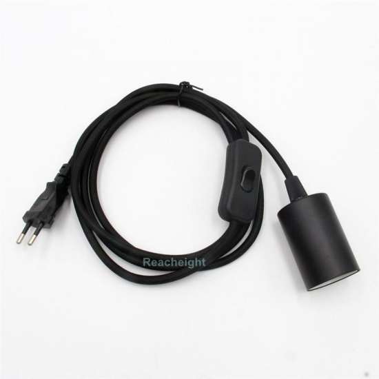 EU Power Cord With On/Off Switch E27 Screw Lamp Holder