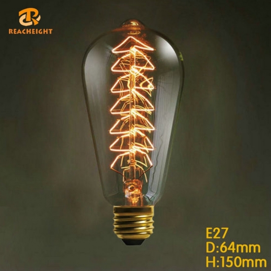 China Professional Glass Ce Rohs Certificate Warm Color Decorative Edison Light Bulb 20 Watt Supplier