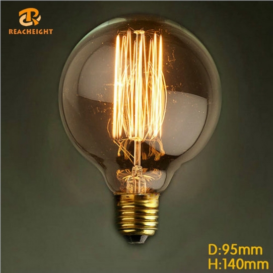 G95 40W/60W Tungsten Light Bulb High Quality Vintage Edison Bulb Warm Color