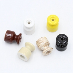 China Professional Porcelain Insulator for Wall Wiring Cable Twisted Cord Ceramic Insulator with Screw Parts Supplier