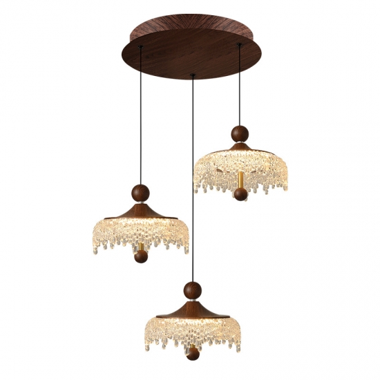 Iron LED 111V~240V atmosphere three-head water drops for residential dining room