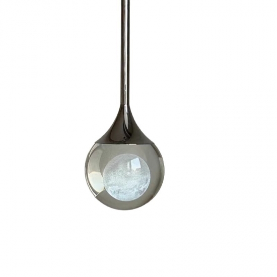 Modern Crystal Iron LED Three Color Changing Bedside Pendant Lamp for Living Room Dining Room
