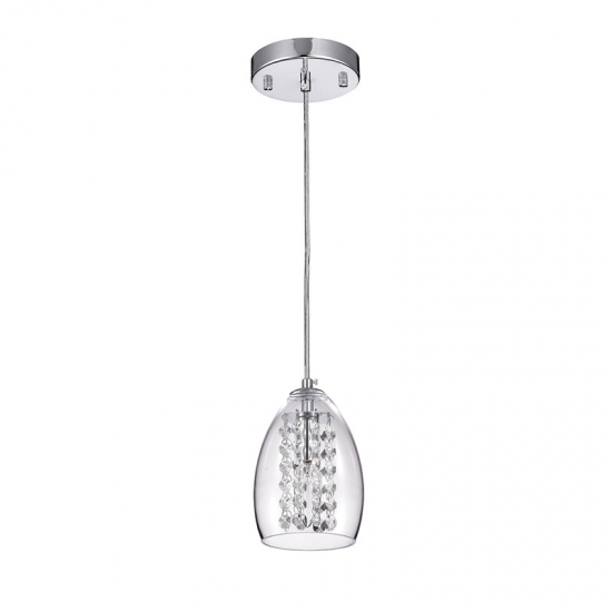 Modern American Chandelier Simple Crystal Glass Wire-Hanging Pendant Lamp for Bedrooms Bars Bedside