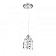 Modern American Chandelier Simple Crystal Glass Wire-Hanging Pendant Lamp for Bedrooms Bars Bedside