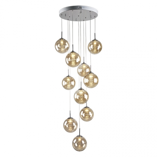 Rotating Nordic Glass Pendant Crystal Meteor Shower Chandelier to Elevate Living Dining Rooms