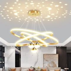 Stylish Ambient Lighting with Starry Projection Pendant Light for Commercial Home Decor Creating Romantic Atmosphere