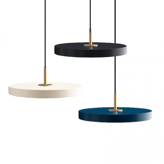 Aluminum Disc Hanging Lamp Nordic 3-Color Pendant Chandelier for Bedroom Living Room Interiors