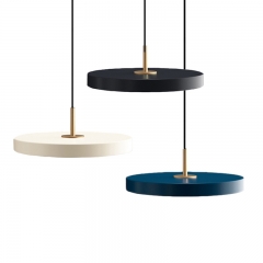 Aluminum Disc Hanging Lamp Nordic 3-Color Pendant Chandelier for Bedroom Living Room Interiors