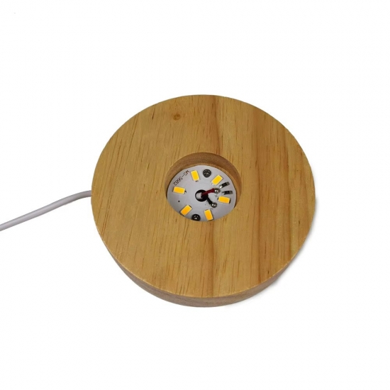 3D Led Wooden Round Base