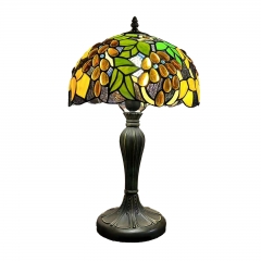 Vintage European Charm CE-Certified 12-Inch Handmade Tiffany Desk Lamp for Villa Study Living Elegance